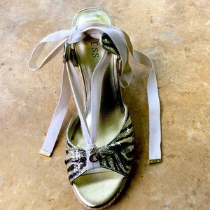 Sequin zebra striped platforms